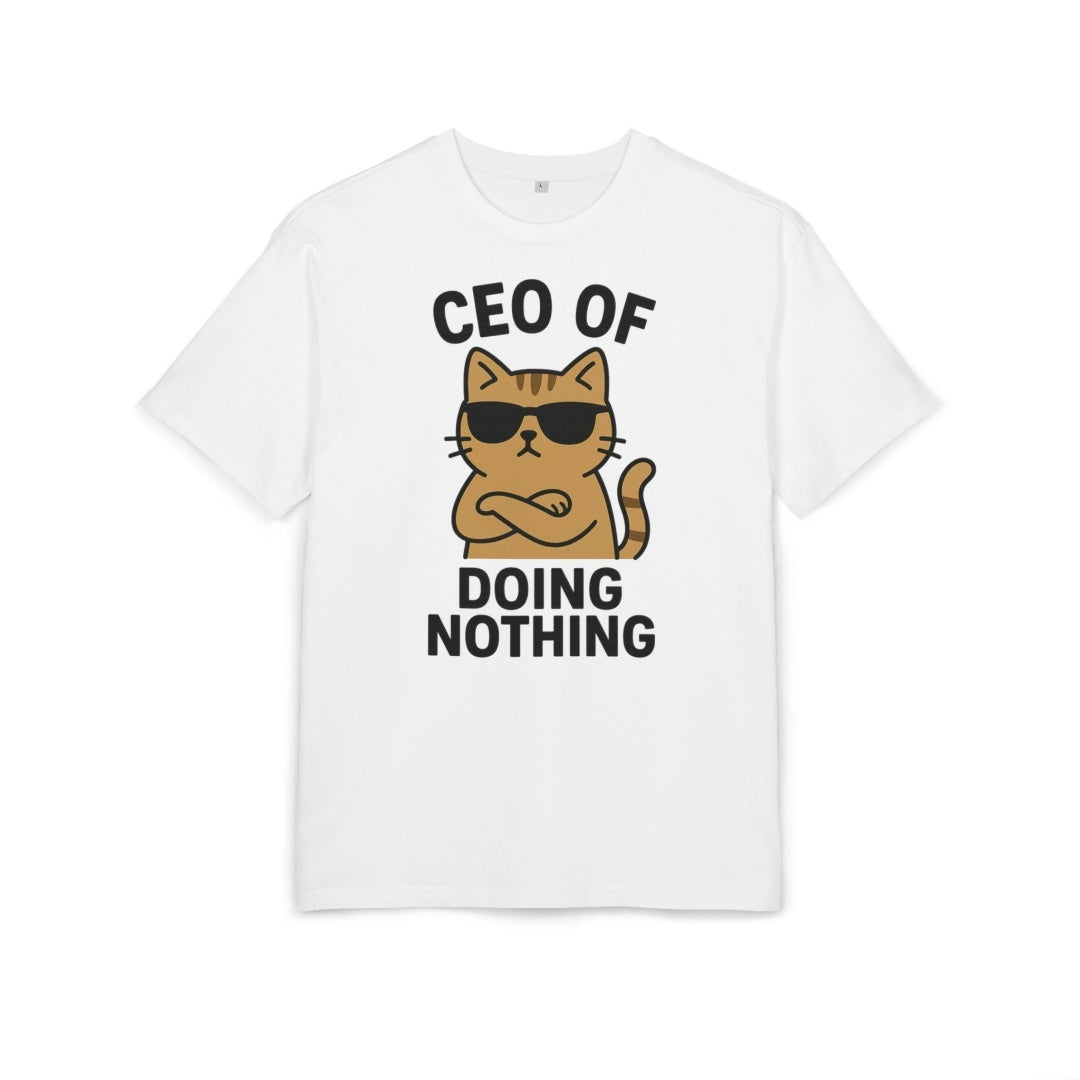 Men's Funny Cat Print Round Neck Short Sleeve