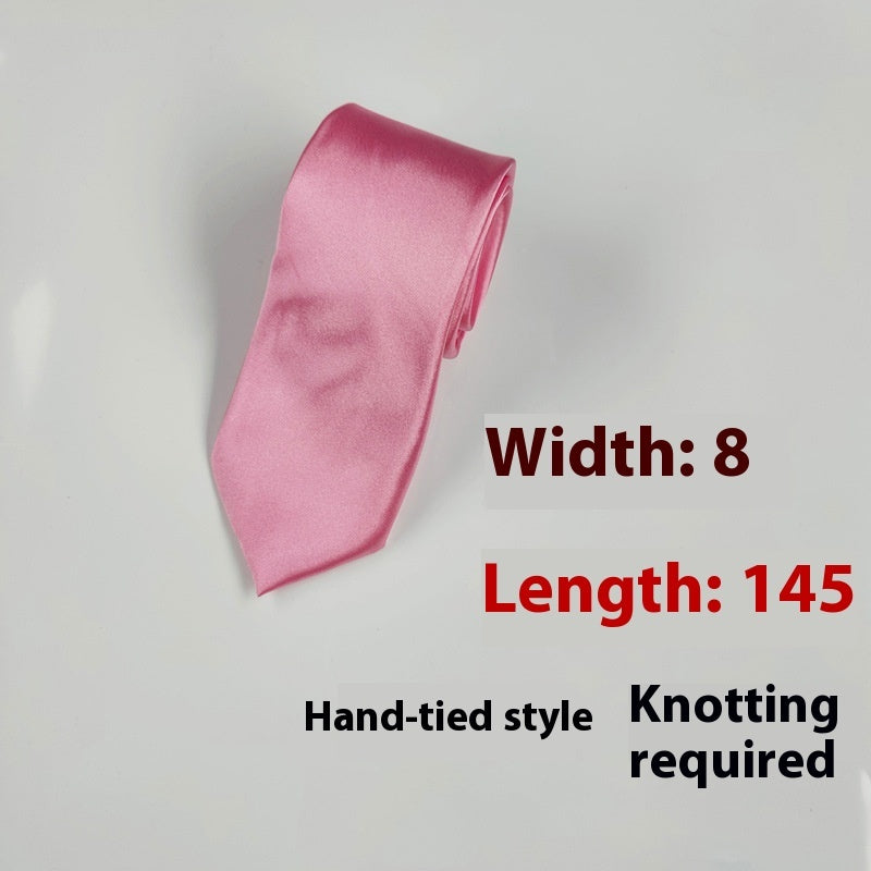 8cm Black Hand-tied Plain Suit Tie